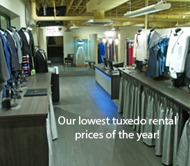 Awesome image of the interior of Modern Tux tuxedo rental shop