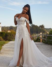 The exquisite bride from Gibsonia is modeling a wedding dress