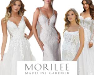 Four gorgeous ladies wearing incredible Morilee gowns.
